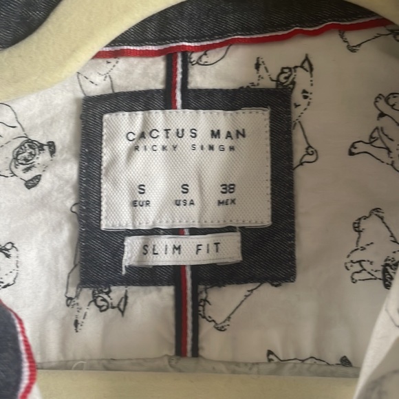 🌵 Cactus Man Pug Print Button-Down Shirt – Fun & Quirky - Picture 3 of 4